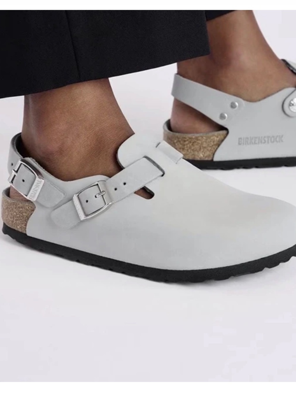 New! Birkenstock Nubuck Leather Tokio SlingBack Clogs in Pure Sage –size 8/EUR39